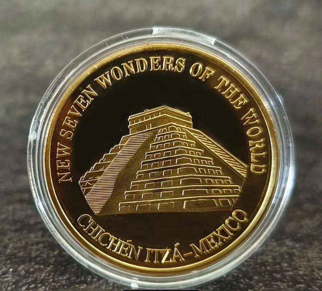 New Seven Wonders of The World" 7pc's Coin Set". New in Capsule "Crown Size coins"
