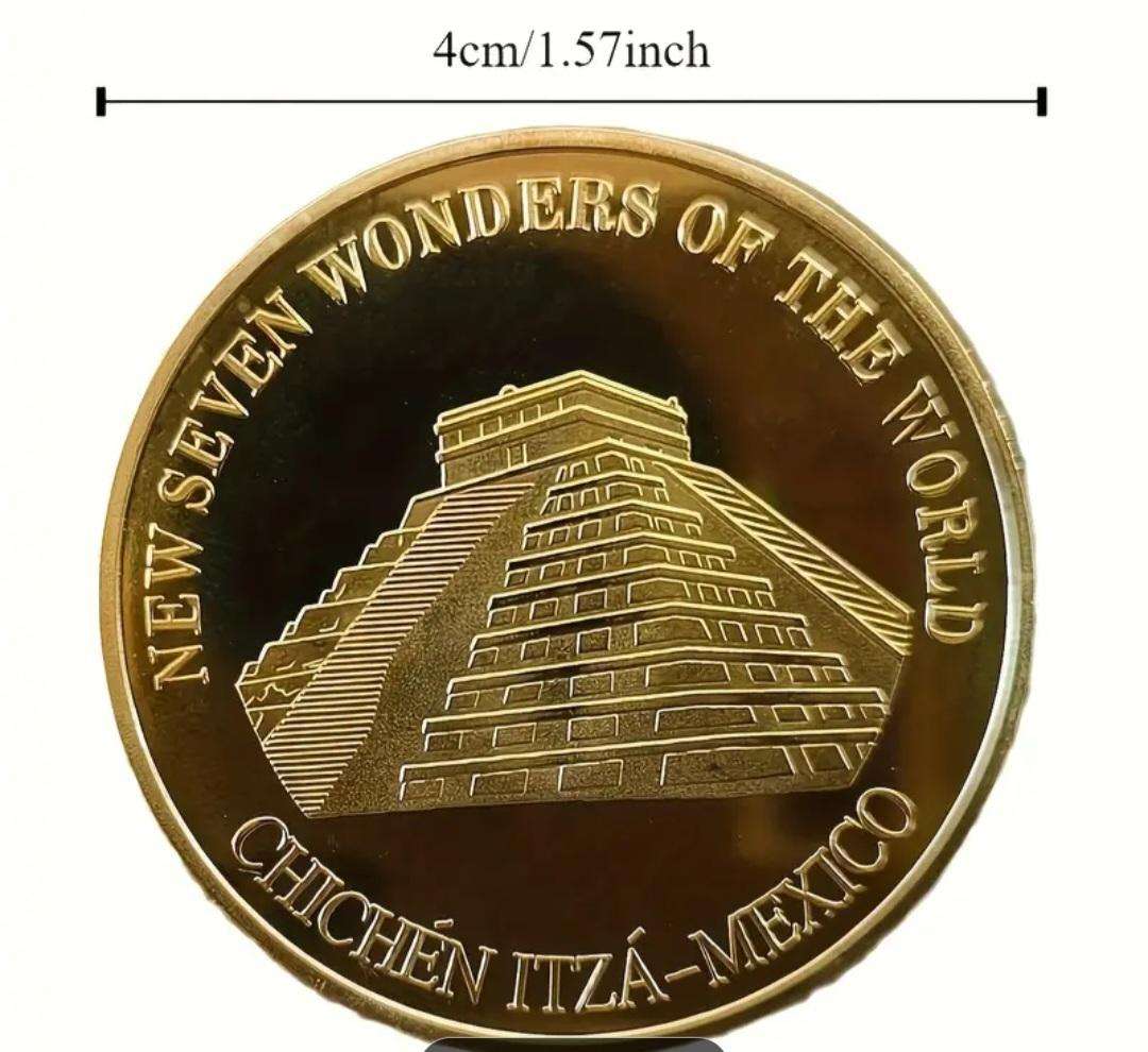 New Seven Wonders of The World" 7pc's Coin Set". New in Capsule "Crown Size coins"