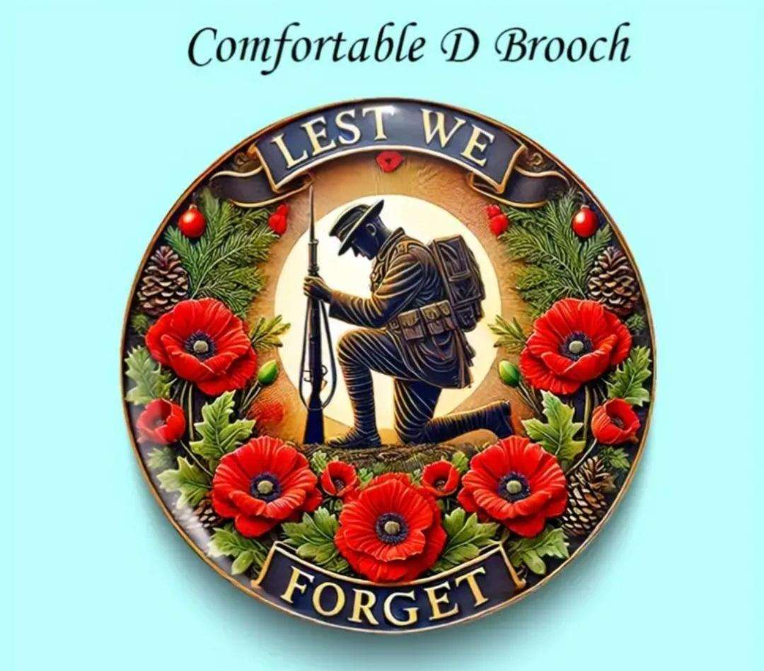 "Lest We Forget " Veterans, Military Appreciation " Brooch "