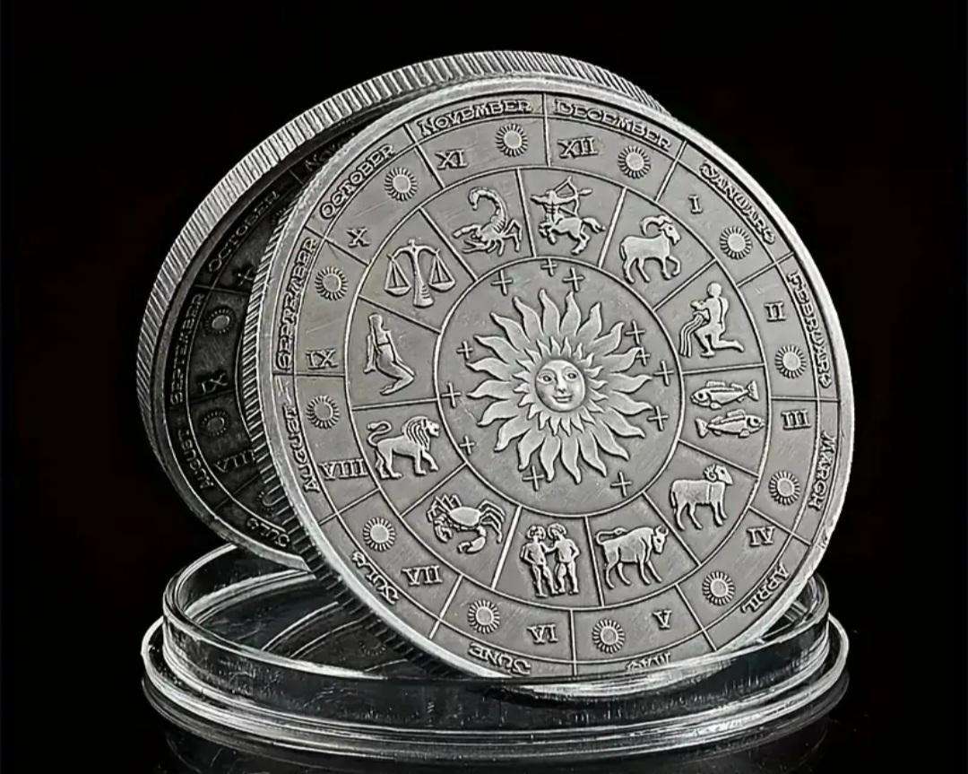 Twelve Constellation Commemorative Coin " Goddess of Fortune  40mm New in Capsule "Silver Plated "