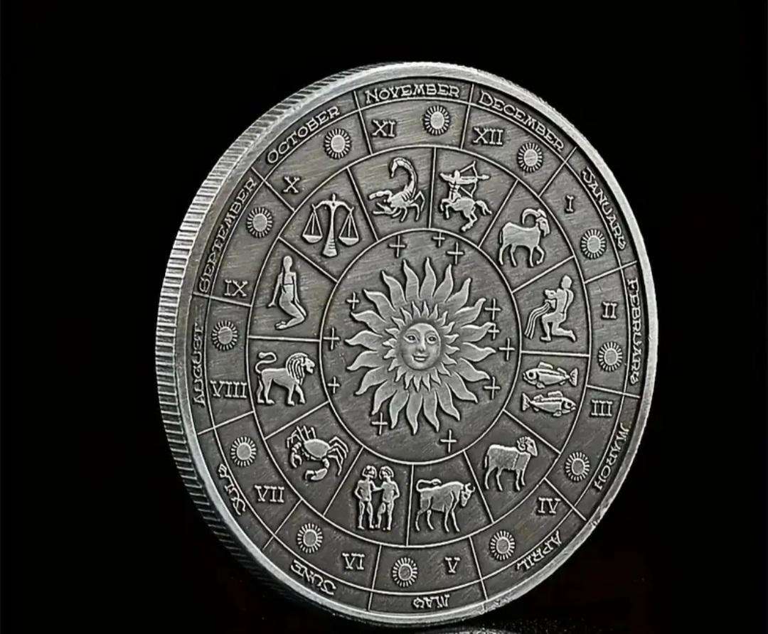 Twelve Constellation Commemorative Coin " Goddess of Fortune  40mm New in Capsule "Silver Plated "