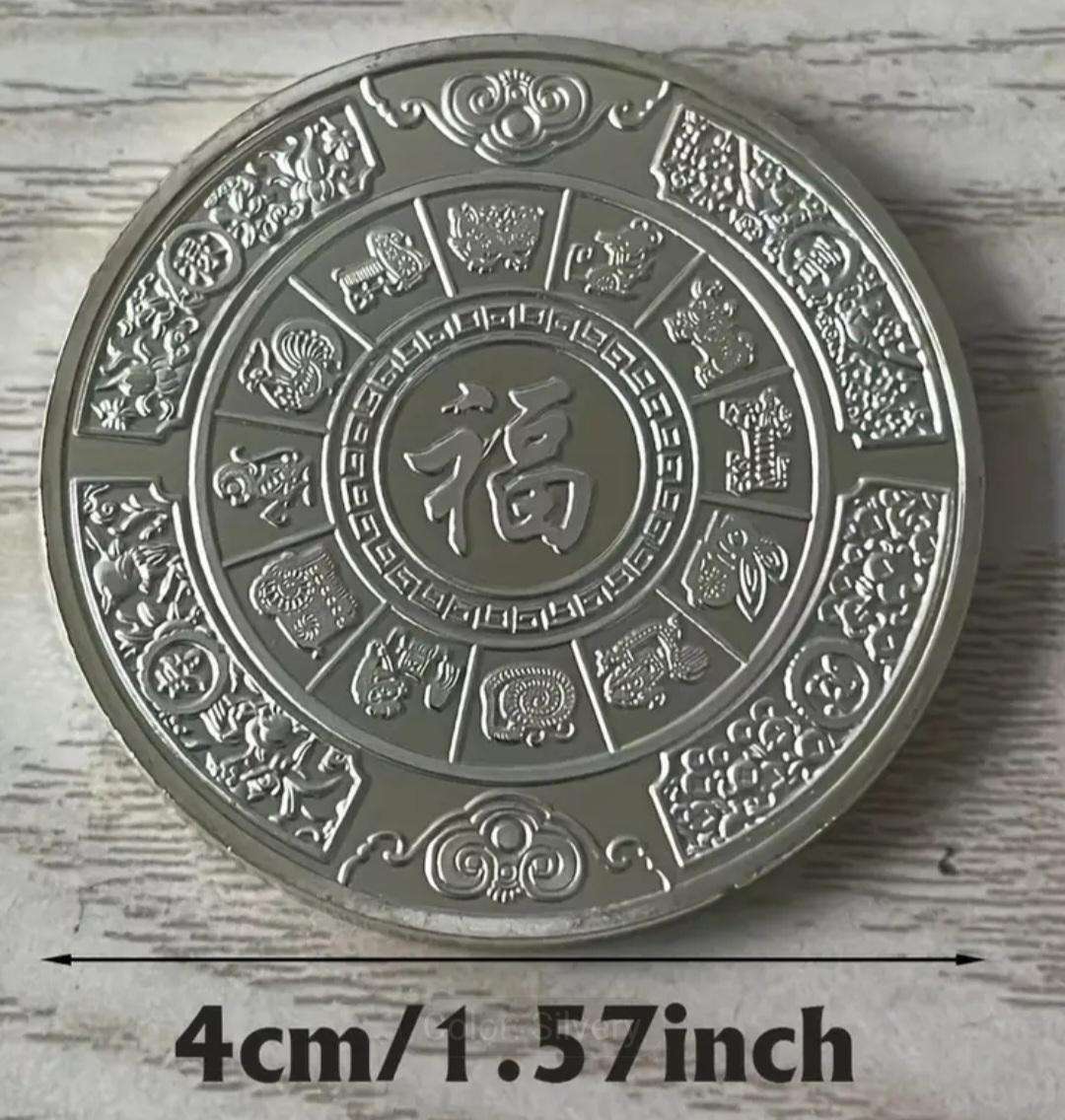 Silver Plated Lucky Koi Fish Coin New in Capsule 40mm