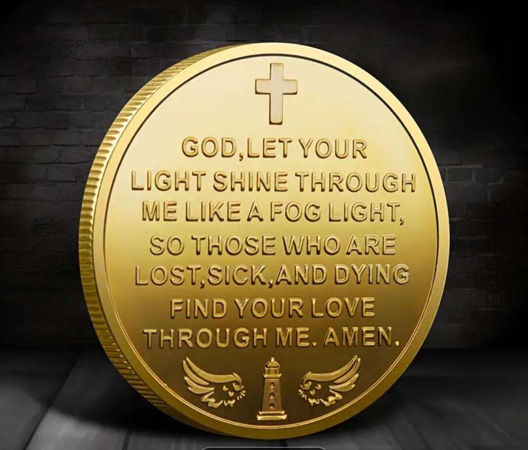 Golden Lighthouse Inspirational Coin.in Capsule "New" Commemorative Coin "