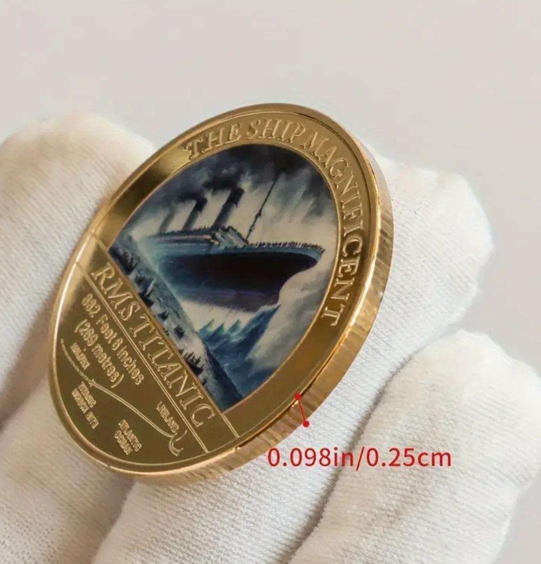 5 Titanic Gold-Plated Coin Set. Featuring RMS Titanic, Including the"Unsinkable" & Collision Cours