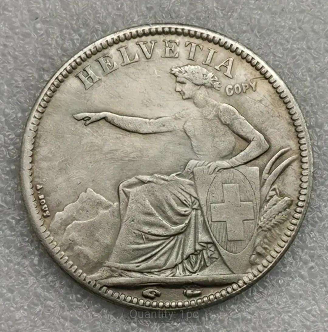 1850 Swiss 5 Frank Commemorative Coin