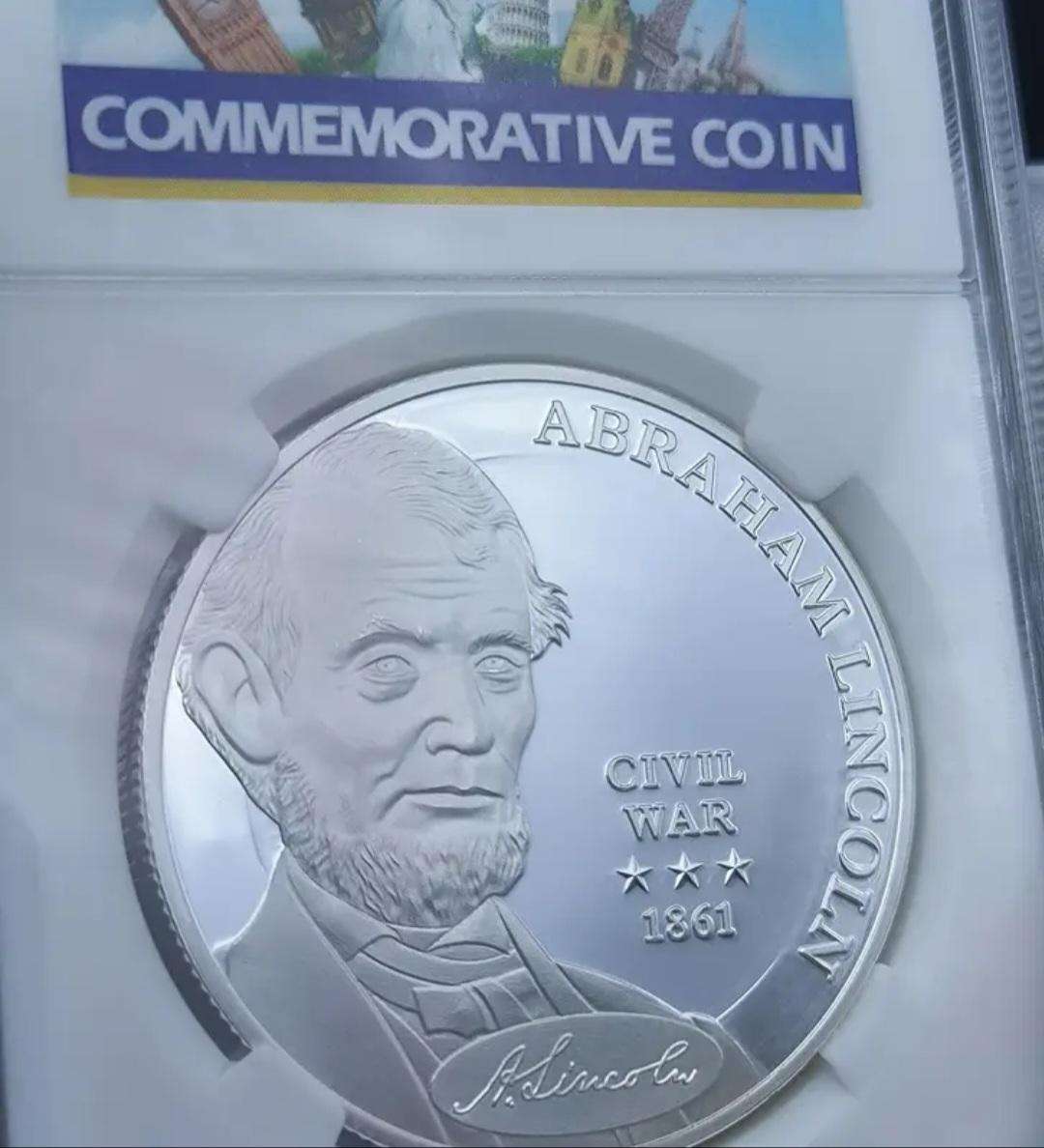 1861 American Civil War " Abraham Lincoln " Commemorative Coin "Boxed" New