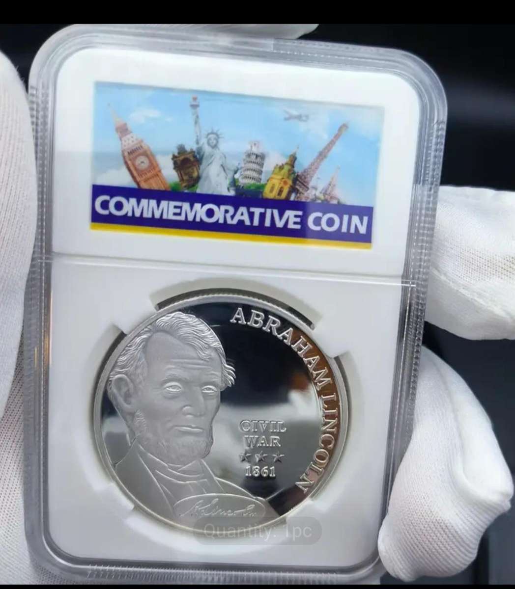 1861 American Civil War " Abraham Lincoln " Commemorative Coin "Boxed" New