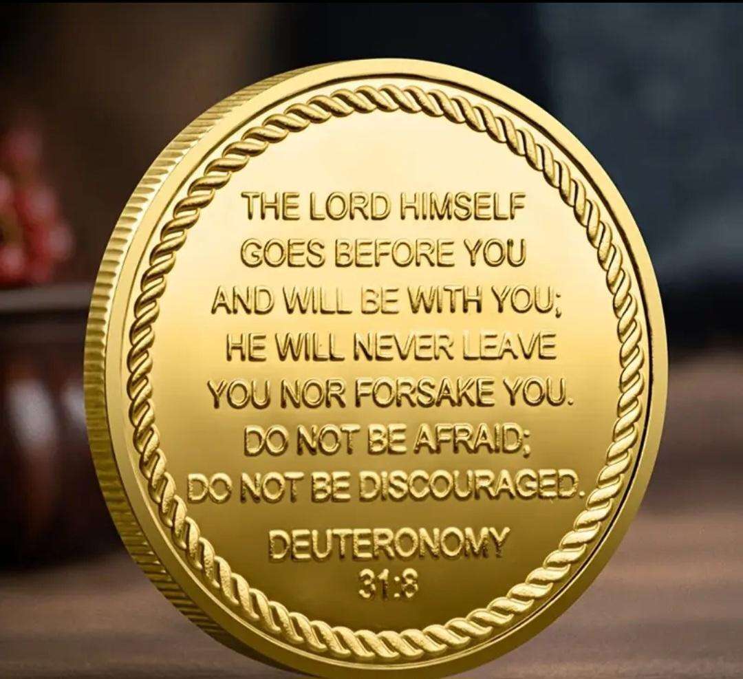 Nautical Anchor & Cross Religious Commemorative Coin with "Psalm 107:1" New