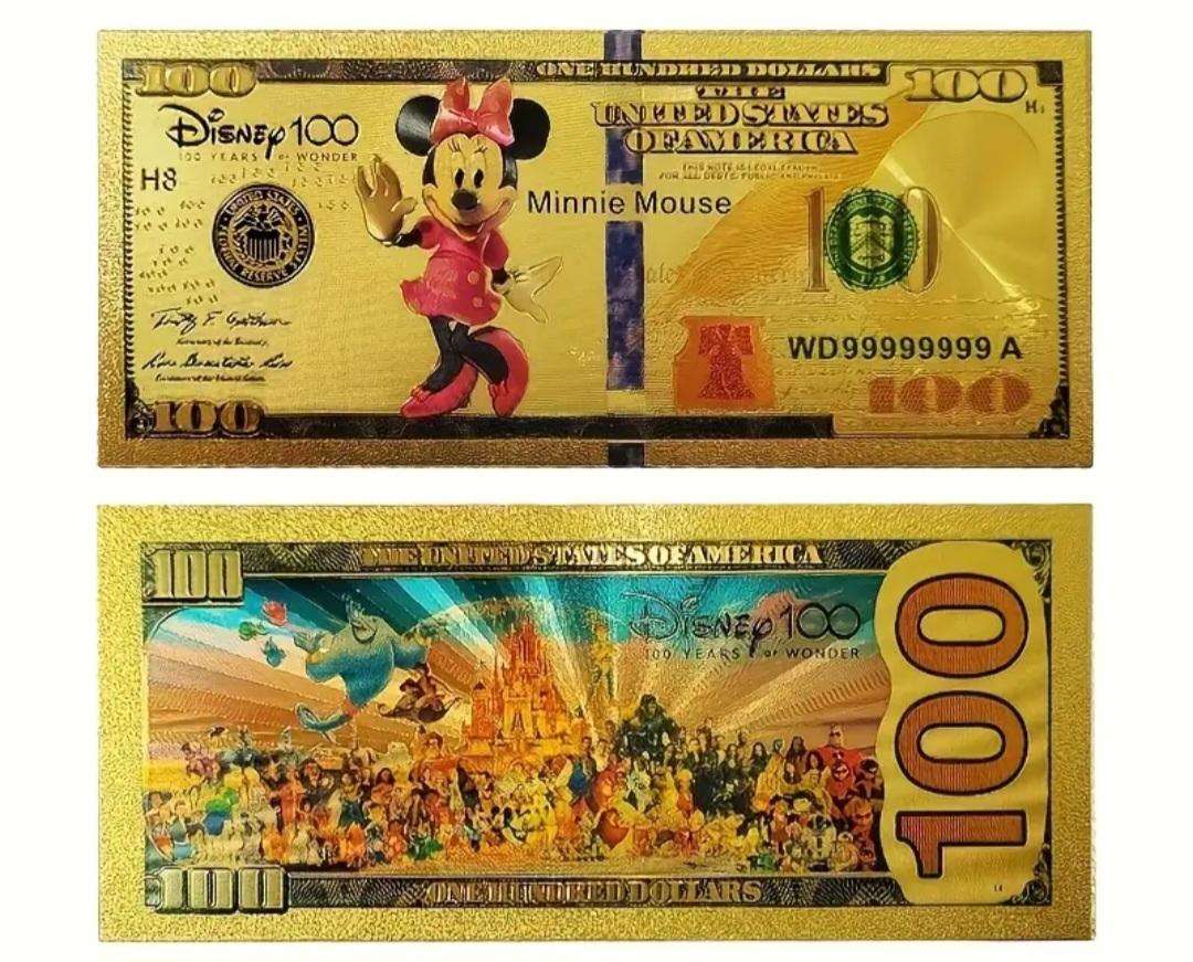 5 Disney 100th Anniversary Highly Collectible Props/Banknotes Disney 100.Commemorative Set.
