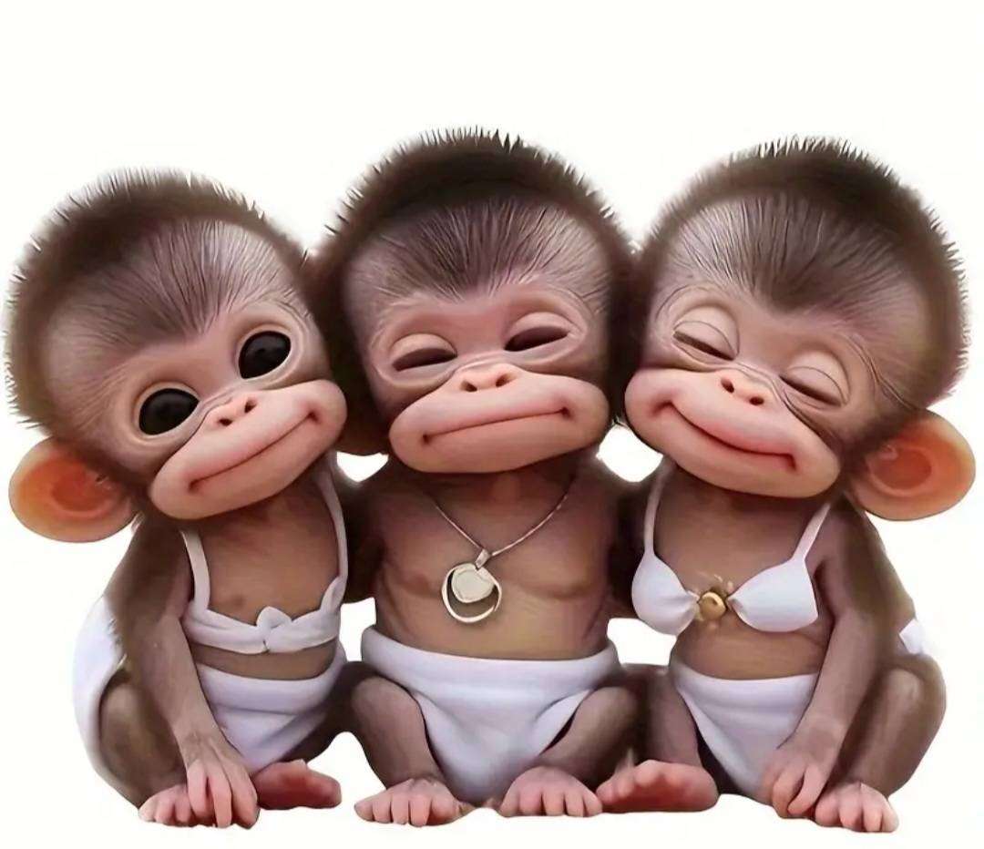 Car Decor  19,5cm x 14,5cm  The 3 Cute Monkey's  Car / Laptop Sticker.