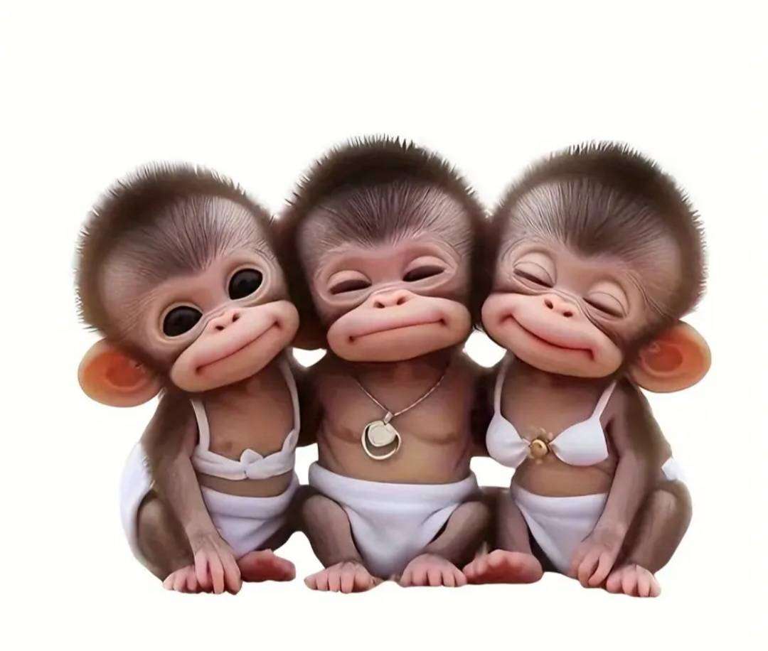 Car Decor  19,5cm x 14,5cm  The 3 Cute Monkey's  Car / Laptop Sticker.