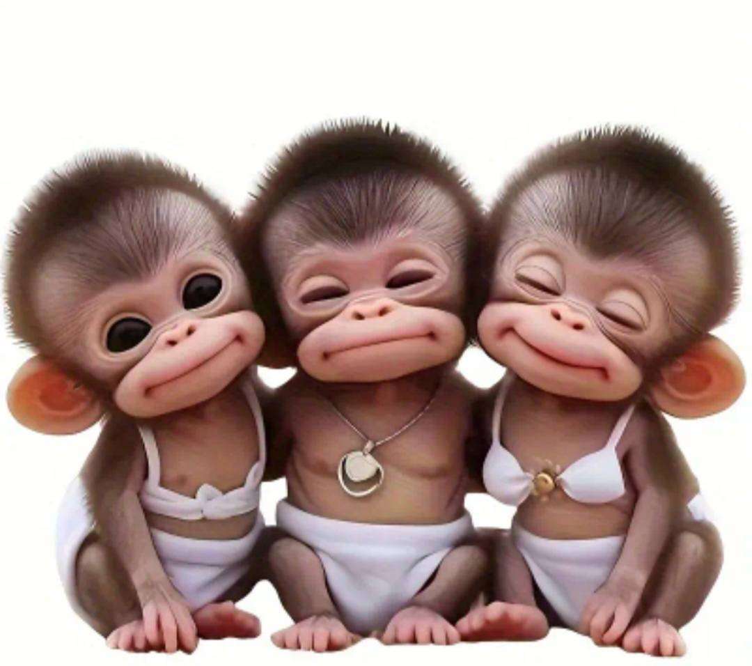 Car Decor  19,5cm x 14,5cm  The 3 Cute Monkey's  Car / Laptop Sticker.