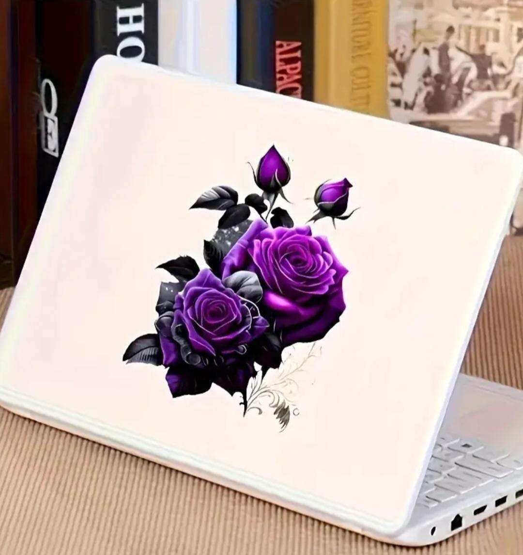 Vibrant Purple Rose Vinyl Sticker "Waterproof " 12,5cm x 15cm New