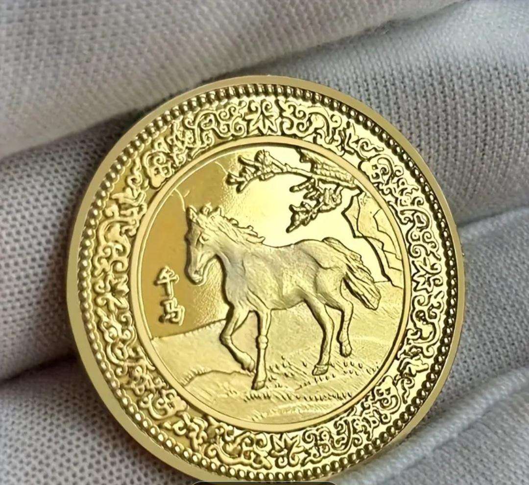 12 Zodiac Gold Plated Commemorative Coin Set.-12 Unique Animal Designs. "30 mm ×12-Coins"