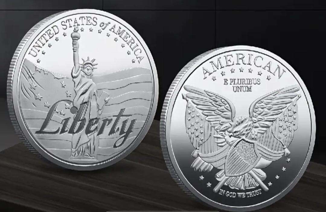 America's Statue of " Library " Coin.  40mm New in Capsule.  "S"