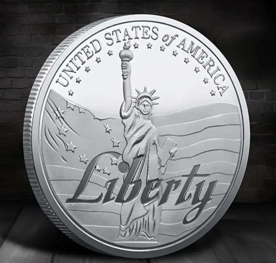 America's Statue of " Library " Coin.  40mm New in Capsule.  "S"