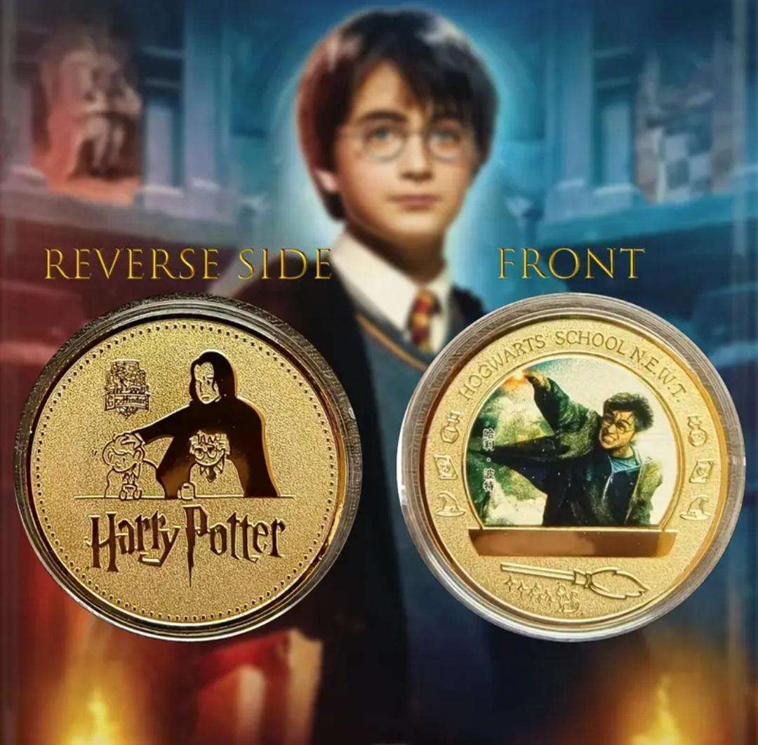 Harry Potter & the Philosopher's 5pc's Gold Plated coin set "60pc's Lomo-Card's" & 32pc's Stickers