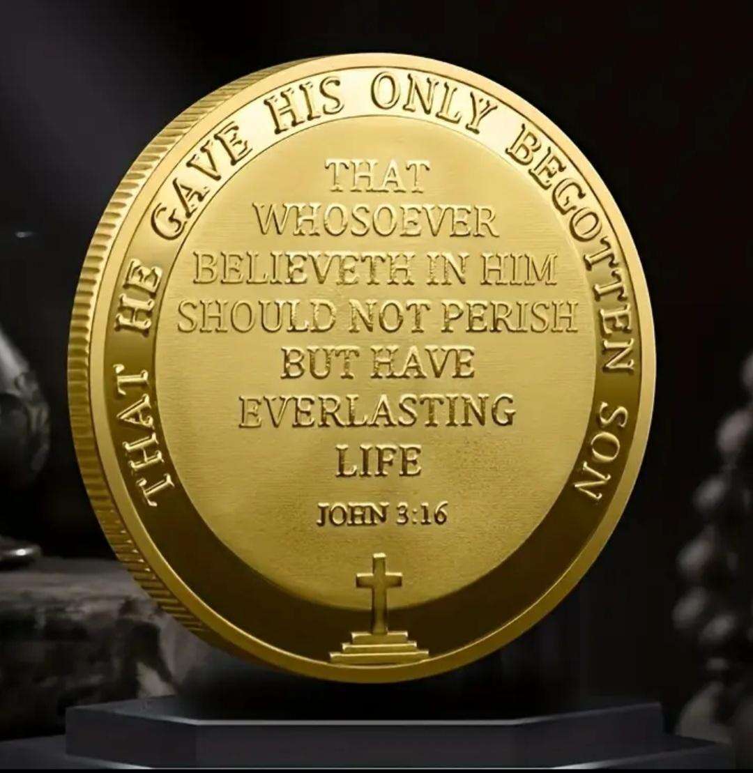 Religious Coin "Everlasting Life"  Gold Plated Commemorative Coin.