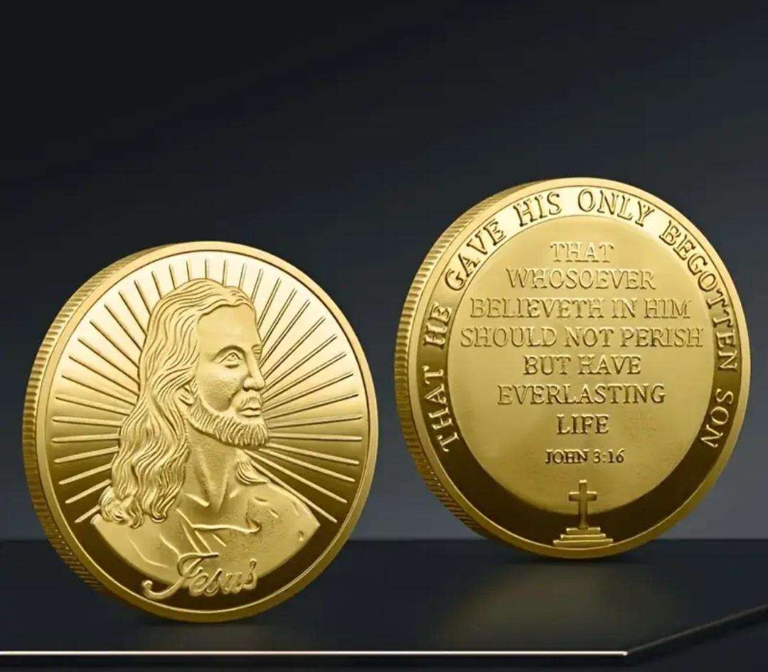 Religious Coin "Everlasting Life"  Gold Plated Commemorative Coin.