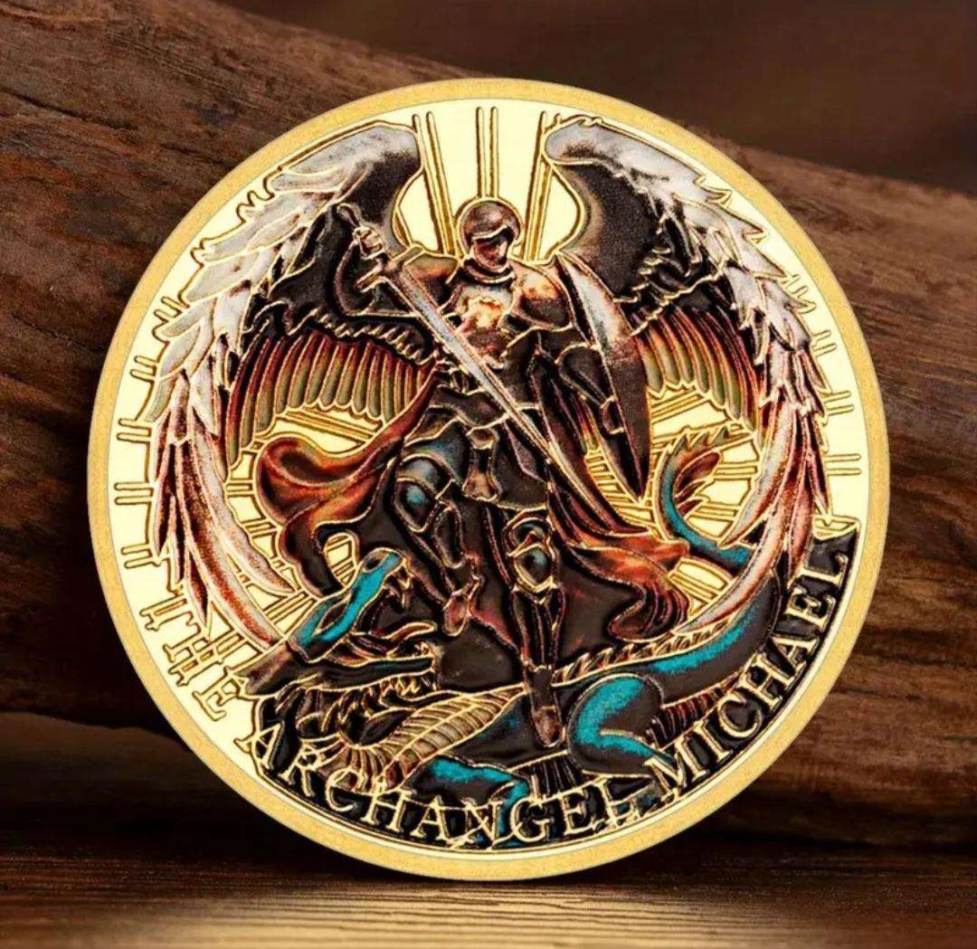 The Archangel Michael "Psalm 91:10-11 Religious Commemorative Coin. New in Capsule  40mm