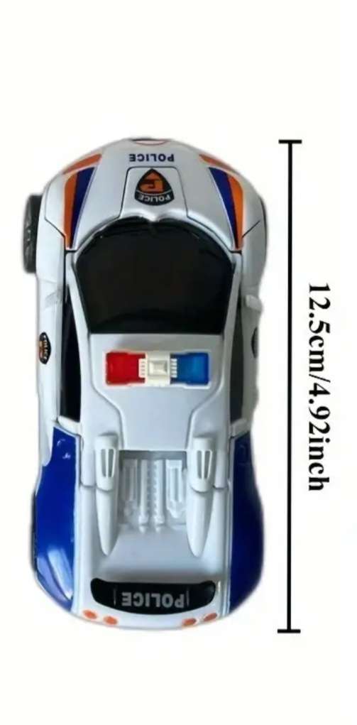 "2-in-1" Automatic Transforming Robot and Police Car Toy. "White"