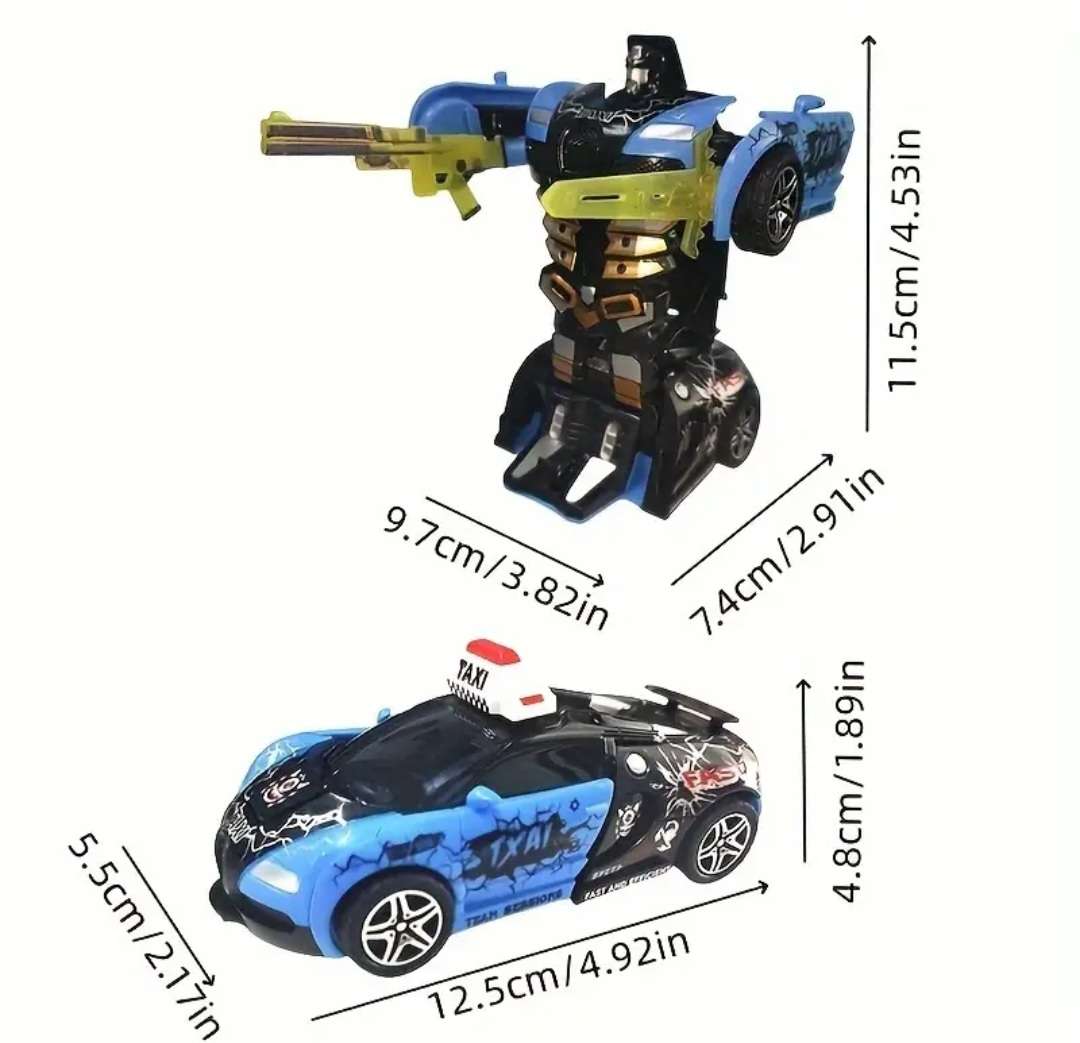 Graffiti Edition Automatic Transforming Toy Car " Blue "