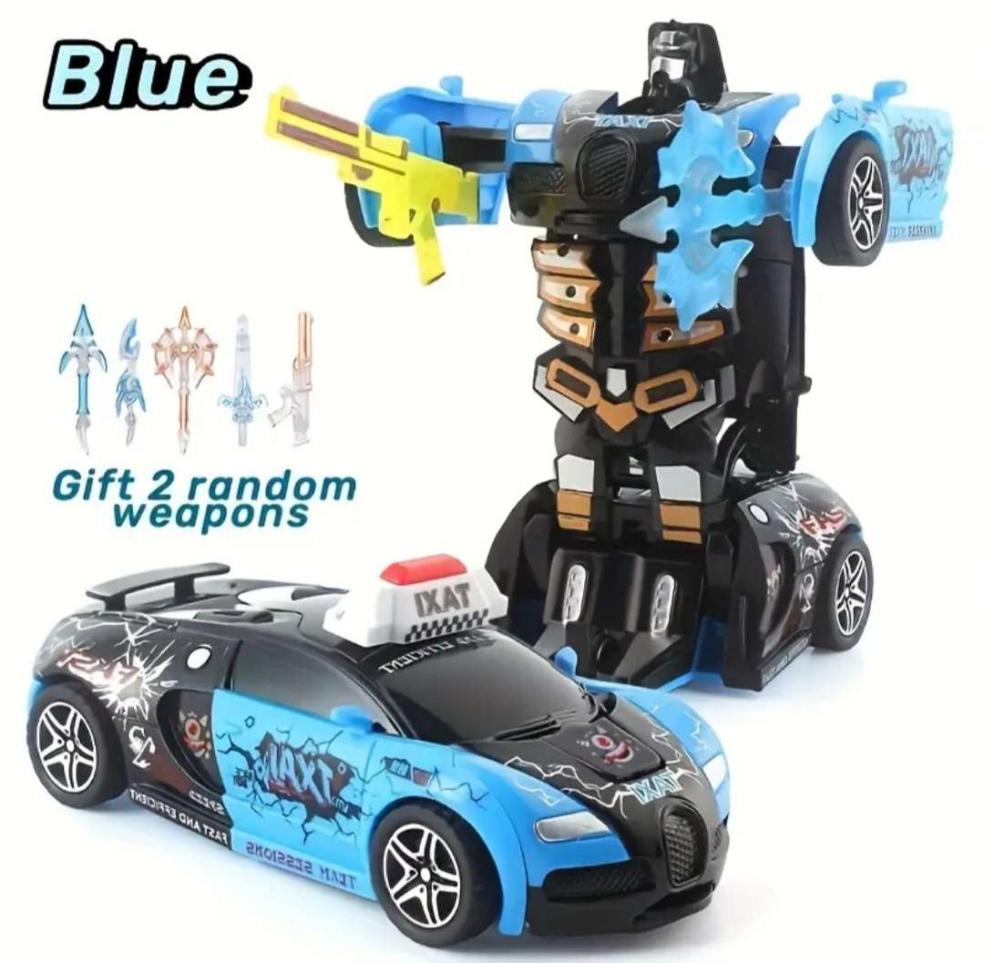 Graffiti Edition Automatic Transforming Toy Car " Blue "