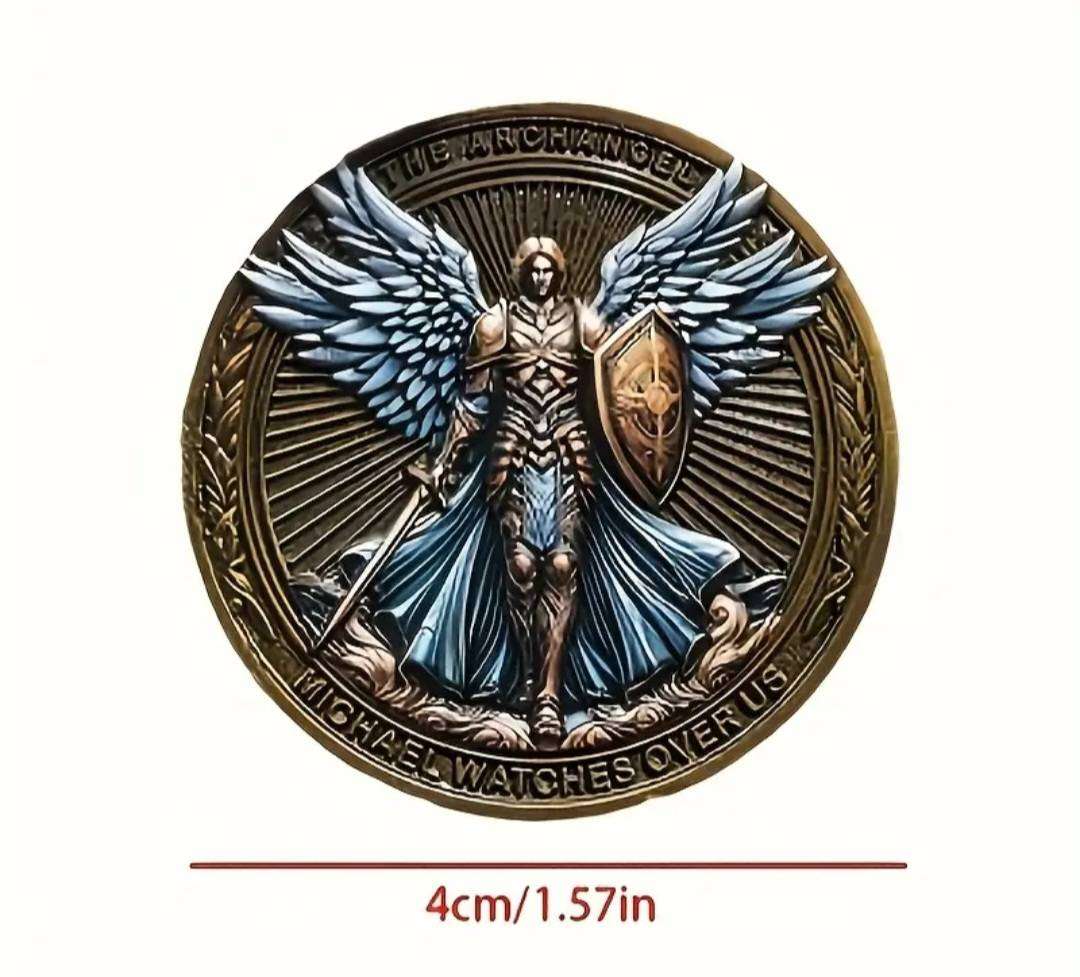 Archangel Mickael Psalm 91:10-11 Protection coin.New in Capsule.