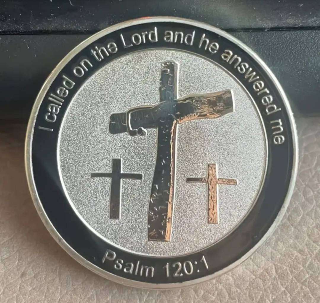 Inspirational Psalm 120:1 Cross Religious Commemorative Coin New in Capsule.
