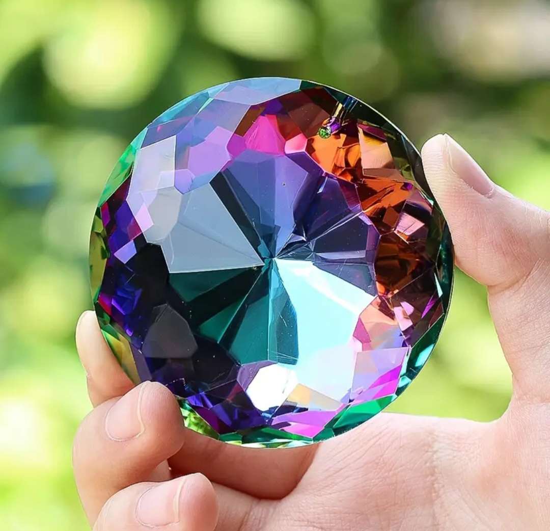 75mm Circle Crystal Sun Catcher,Hanging Sun Catcher,Rainbow Maker Home Decoration Big & Nice.