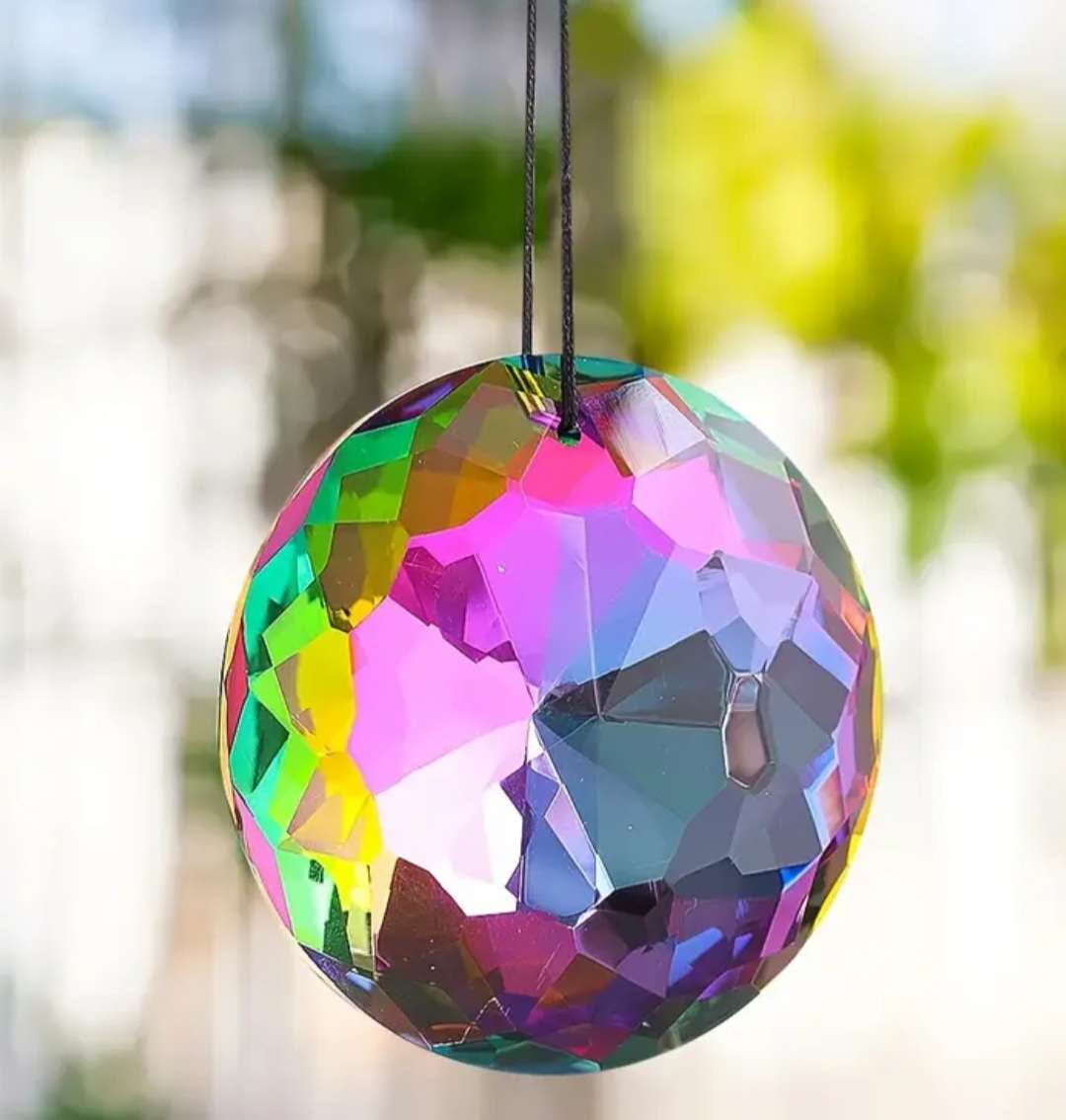 75mm Circle Crystal Sun Catcher,Hanging Sun Catcher,Rainbow Maker Home Decoration Big & Nice.
