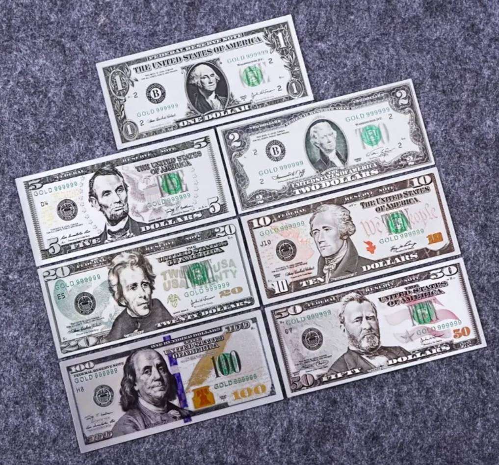 7pc Silvery Foil Highly Collectibe Dollar Notes "one Dollar to 100 Dollars" Amazing-quality