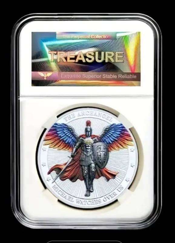 Archangel Mickael Angel Guardian Commemorative Coin." New in Protective Boxed "