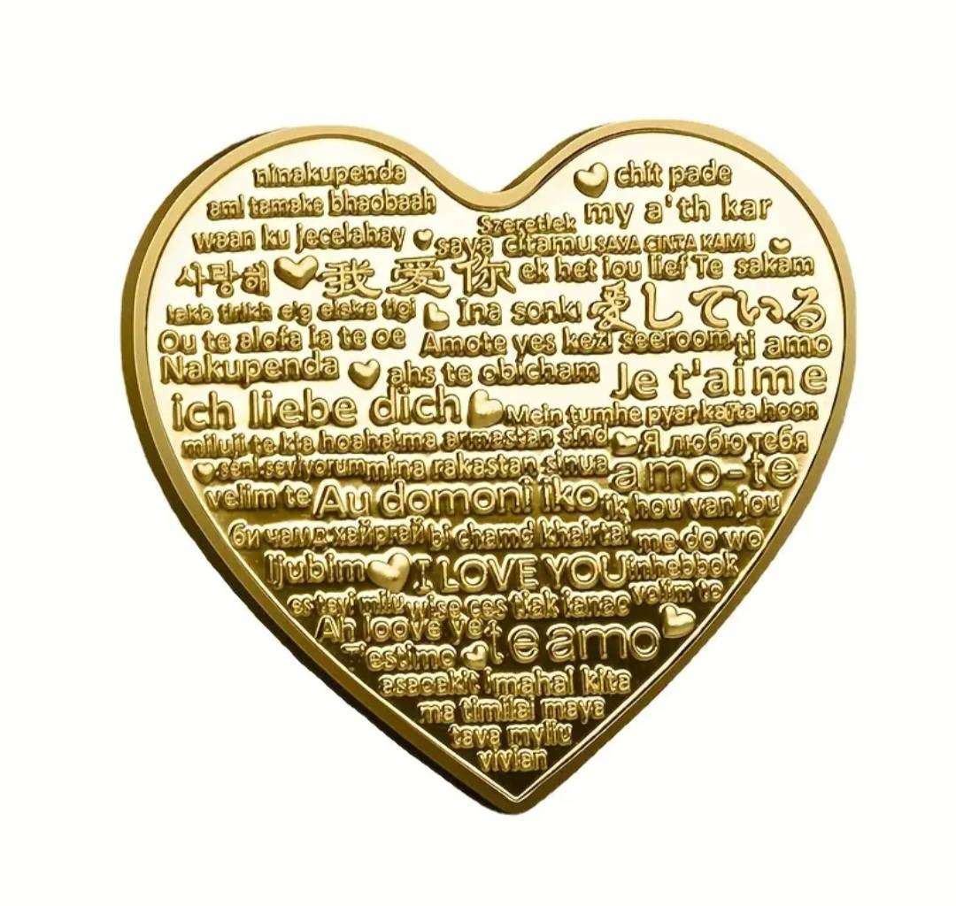 3pcs Carefully Carved Commemorative Coins Set. Adorned with Love & Roses.