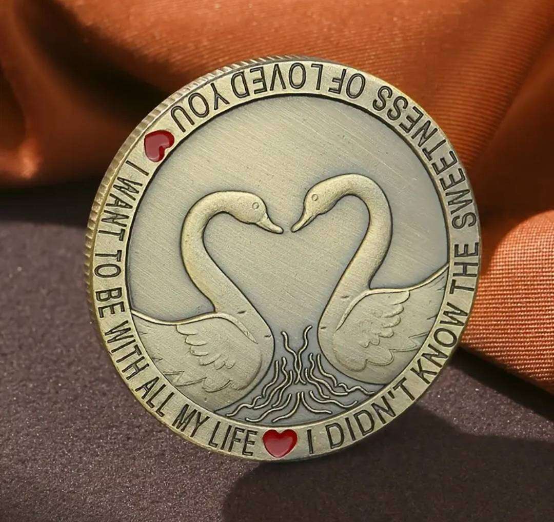 3pcs Carefully Carved Commemorative Coins Set. Adorned with Love & Roses.