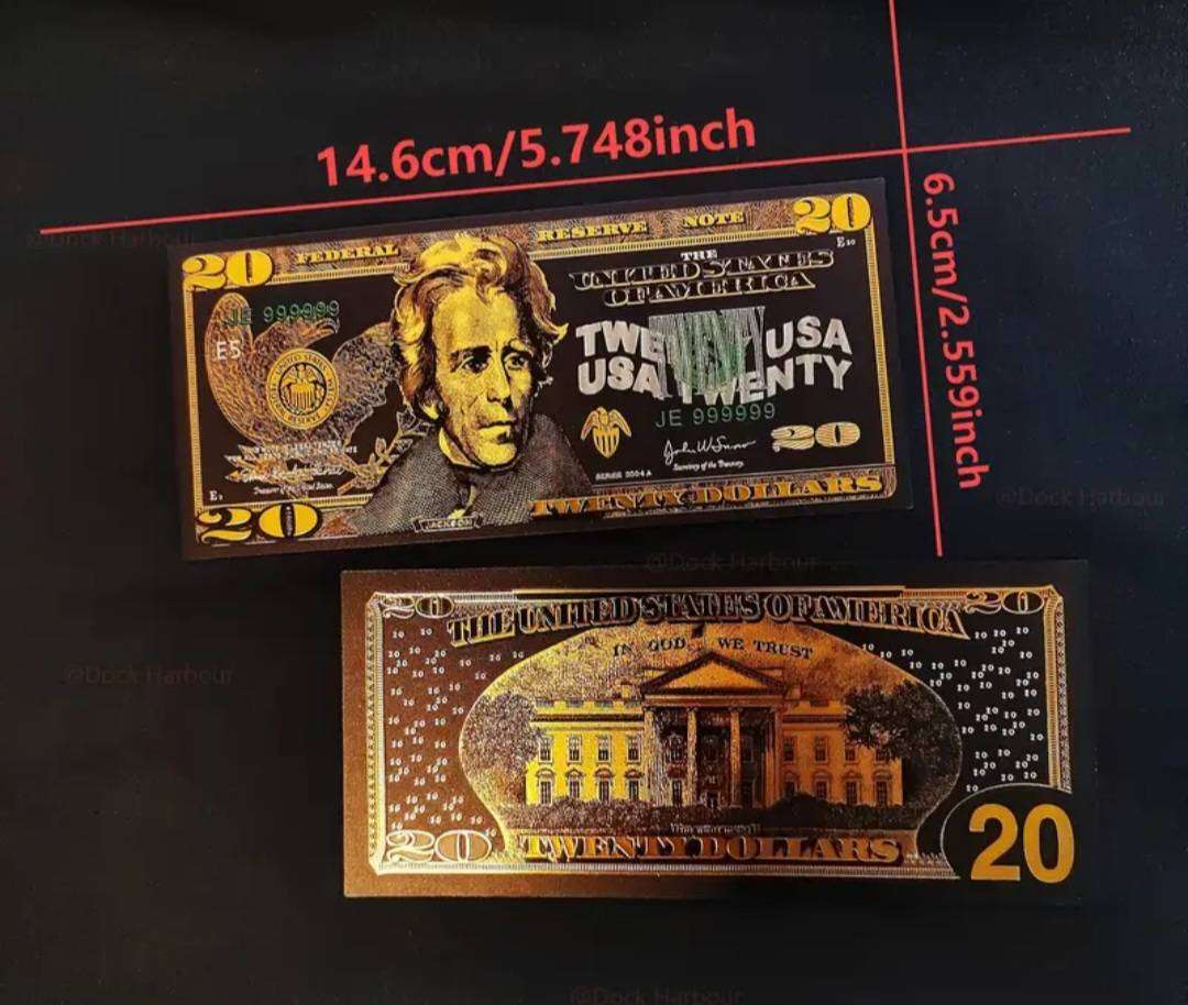 8 Golden Foil Highly Collectible Dollar Notes "one Dollar to 100 Dollars" Amazing-quality