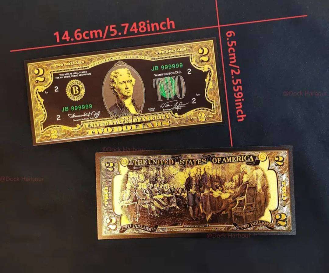 8 Golden Foil Highly Collectible Dollar Notes "one Dollar to 100 Dollars" Amazing-quality