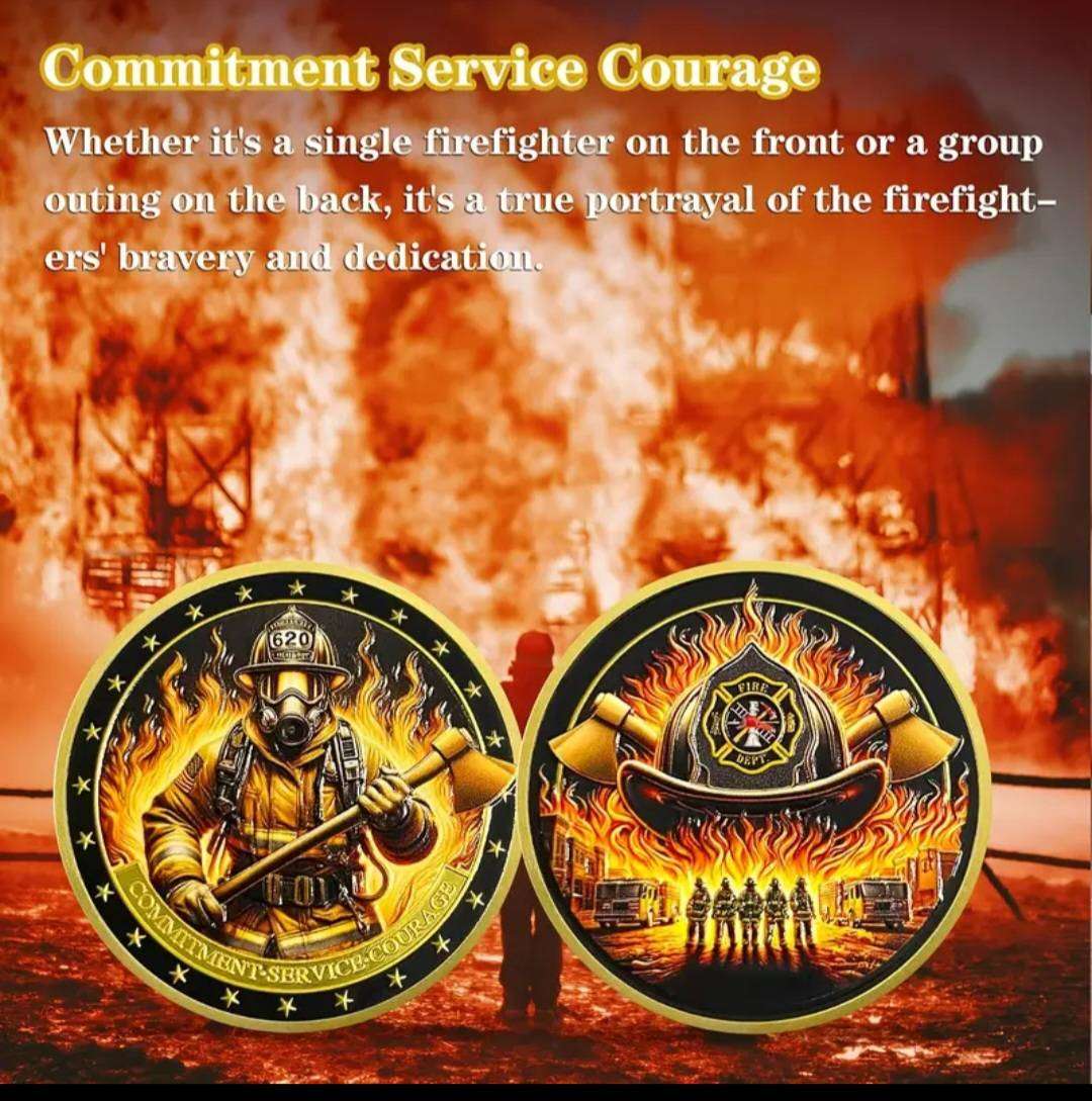 Fire Fighters Courage Honoring Bravery & Dediction,Commemorative Coin New in Capsule.