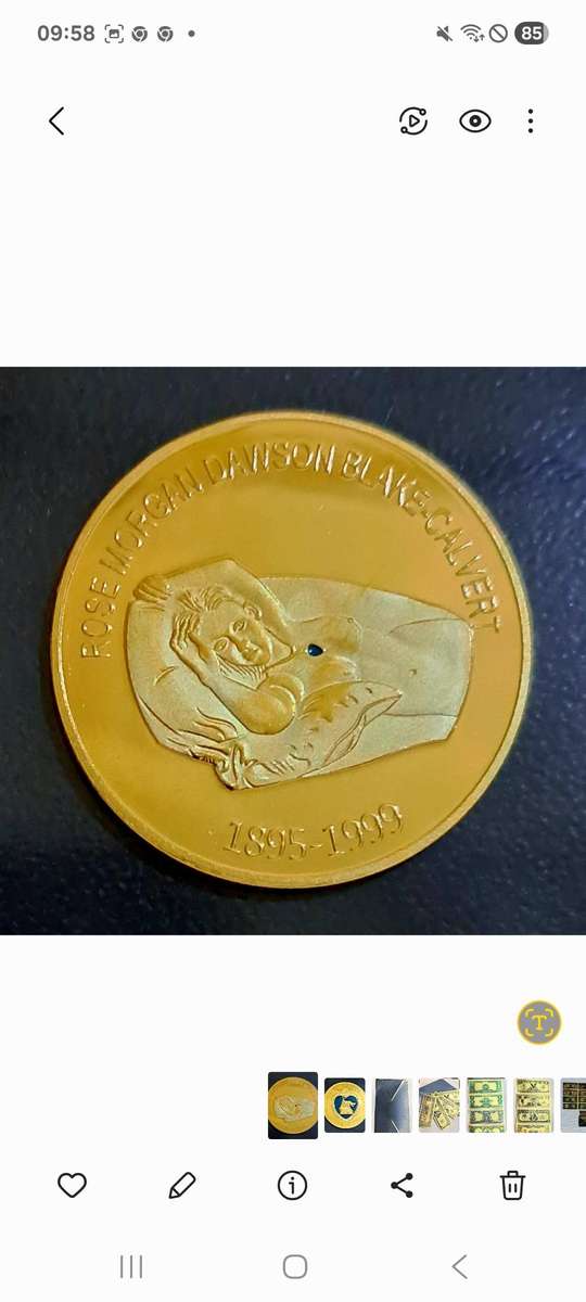 R.M.S.Titanic "Heart of the Ocean" 1895-1999 " Rose Morgan Dawson Blake Calvert Commemorative coin