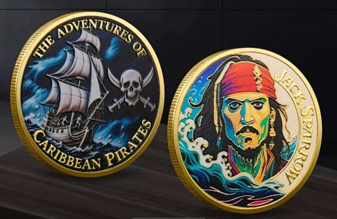 Jack Sparrow The Caribbean Pirates Commemorative Coin. New in Capsule.