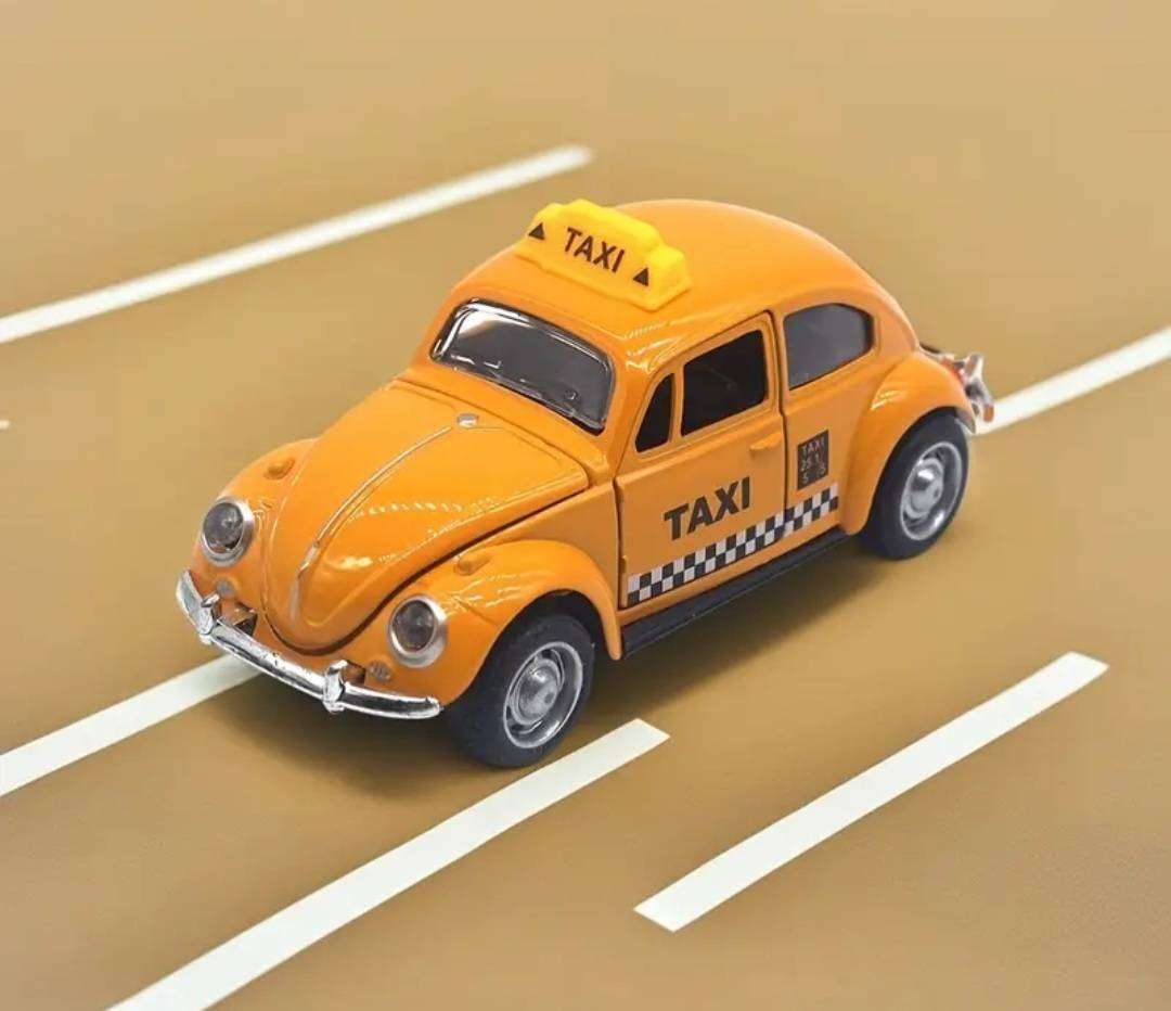 Vintage VW Beatle Classical "TAXI" Die cast 1:32 Pull Back Friction Car .New in Box