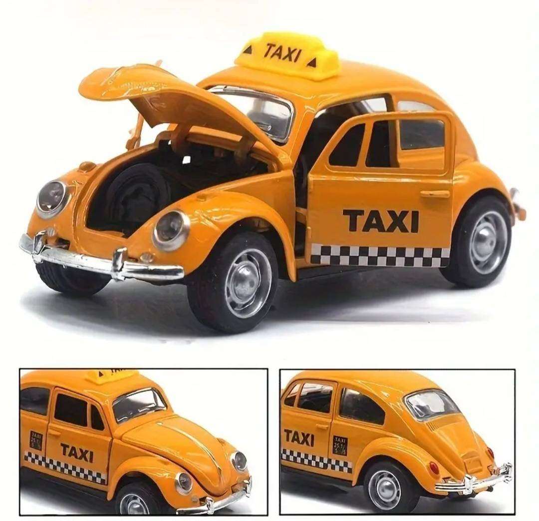 Vintage VW Beatle Classical "TAXI" Die cast 1:32 Pull Back Friction Car .New in Box