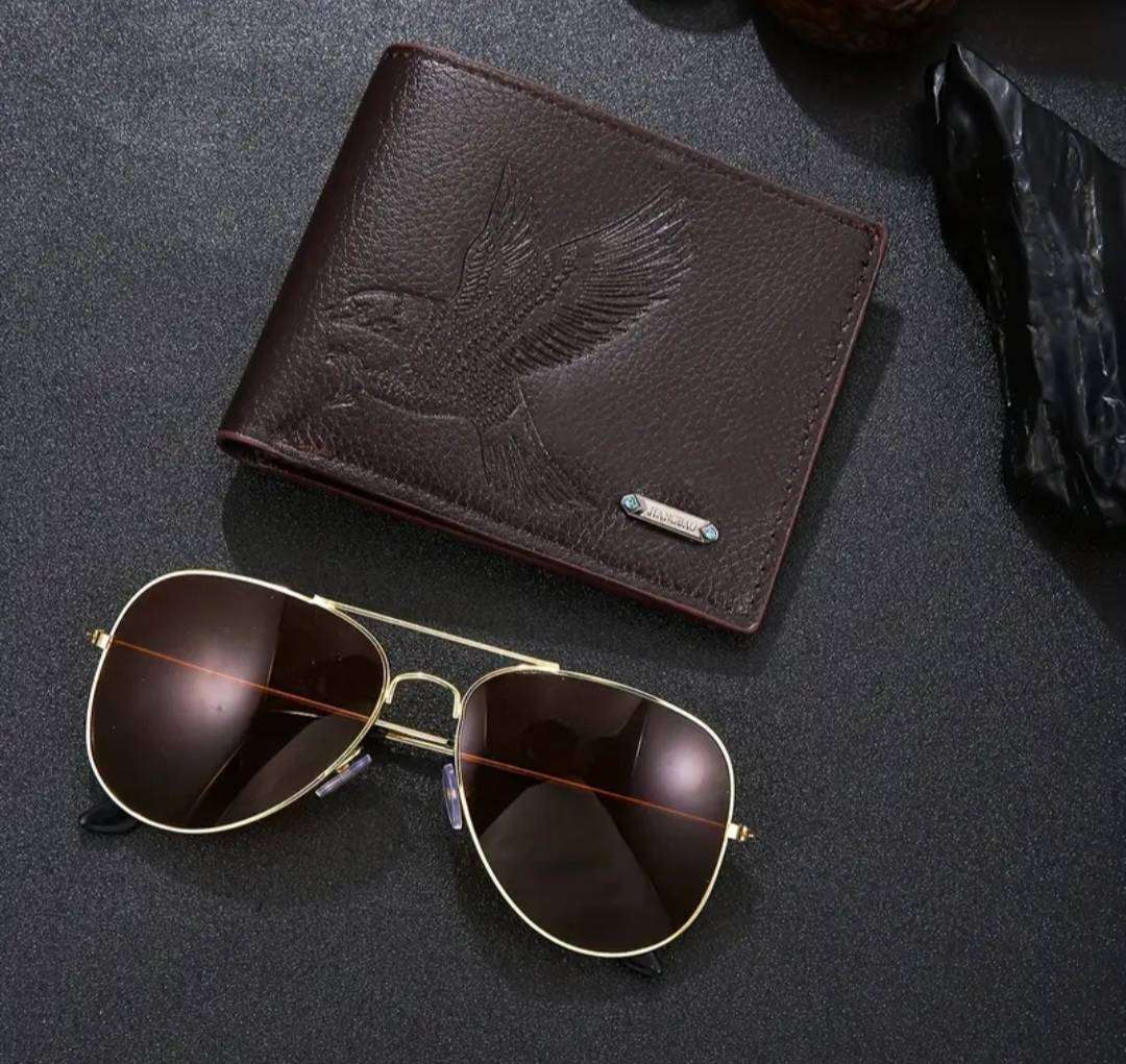 Mens Business Sports Style , Versatile and Novel Men's Wallet & Glasses Set.