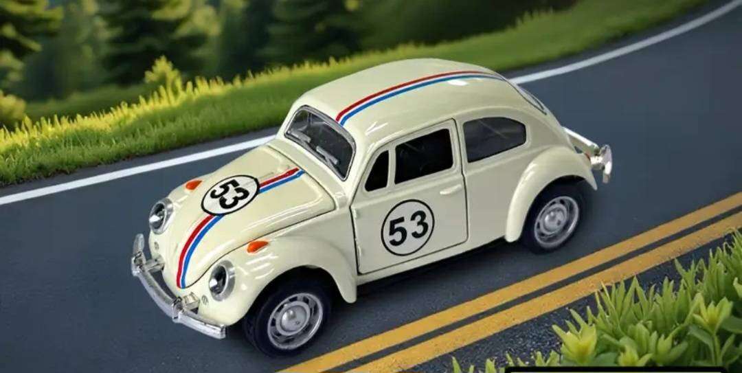 Vintage VW Beatle Classical "Herbie The Love Bug" Die cast 1:32 Pull Back Friction New 11,5cm