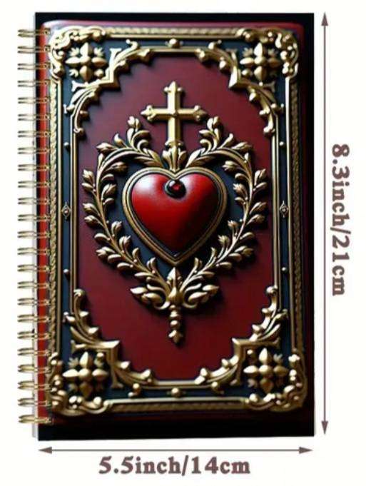 Vintage Style Christian Bible Journal Notebook, 50Sheets Lined Pages Wire Binding  New