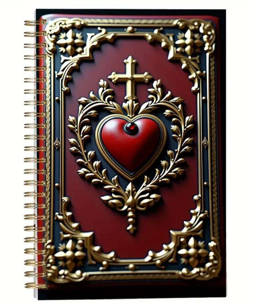 Vintage Style Christian Bible Journal Notebook, 50Sheets Lined Pages Wire Binding  New
