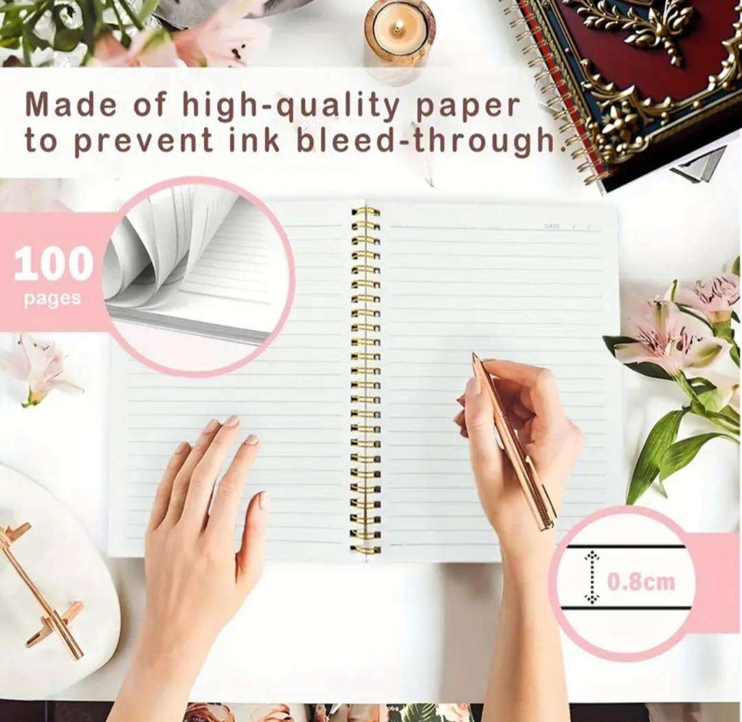 Vintage Style Christian Bible Journal Notebook, 50Sheets Lined Pages Wire Binding  New