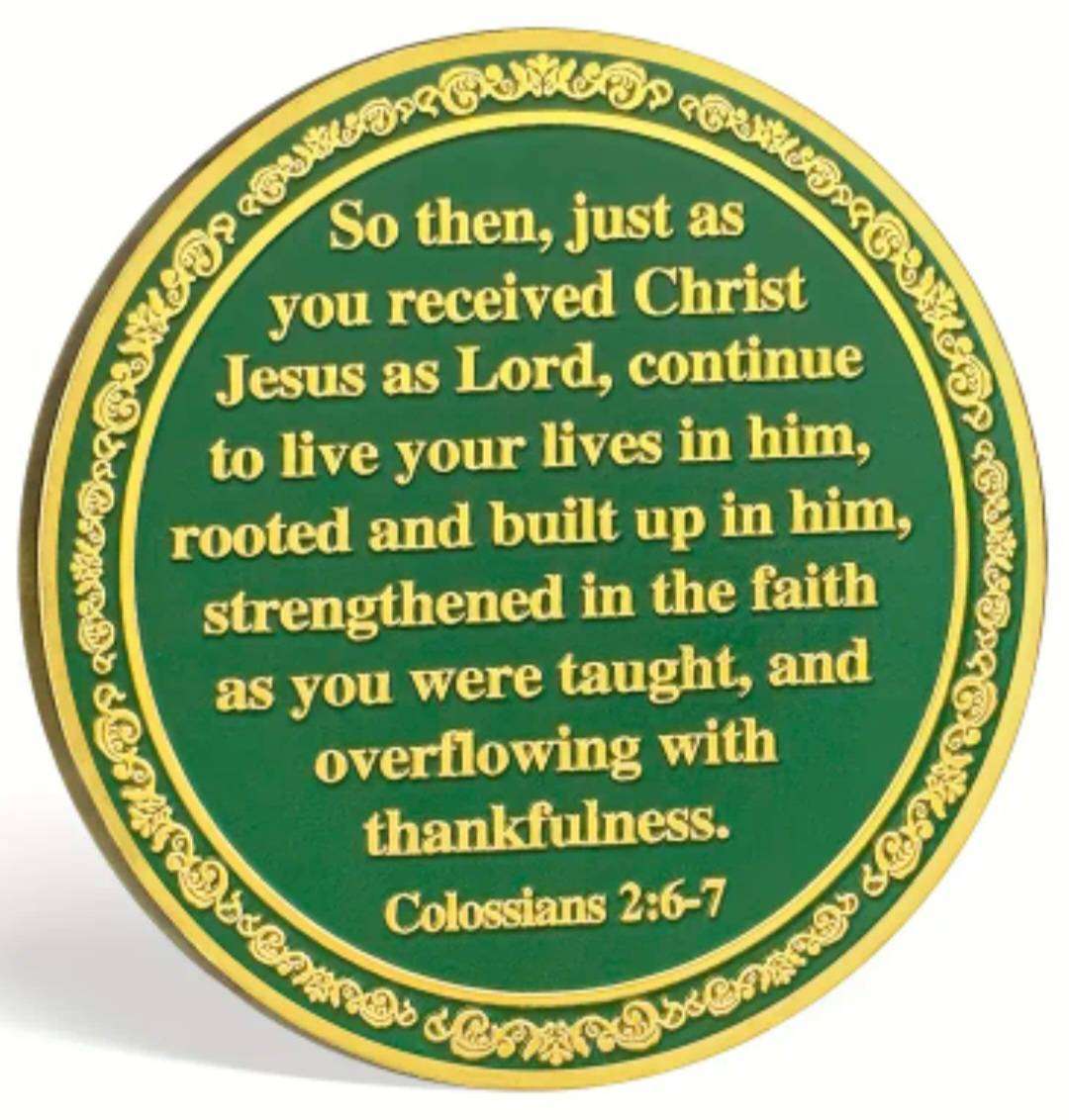 Religious Coin " Rooted in Christ " Colossians 2:6-7 " Commemorative Coin New in Capsule.