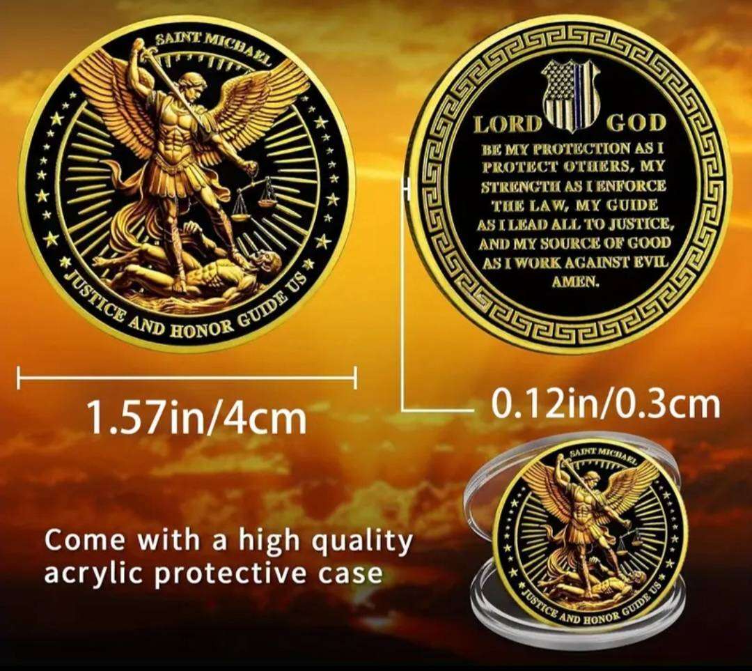 Saint Michael Police Protective Commemorative Coin "Justice & Glory  New in Capsule.