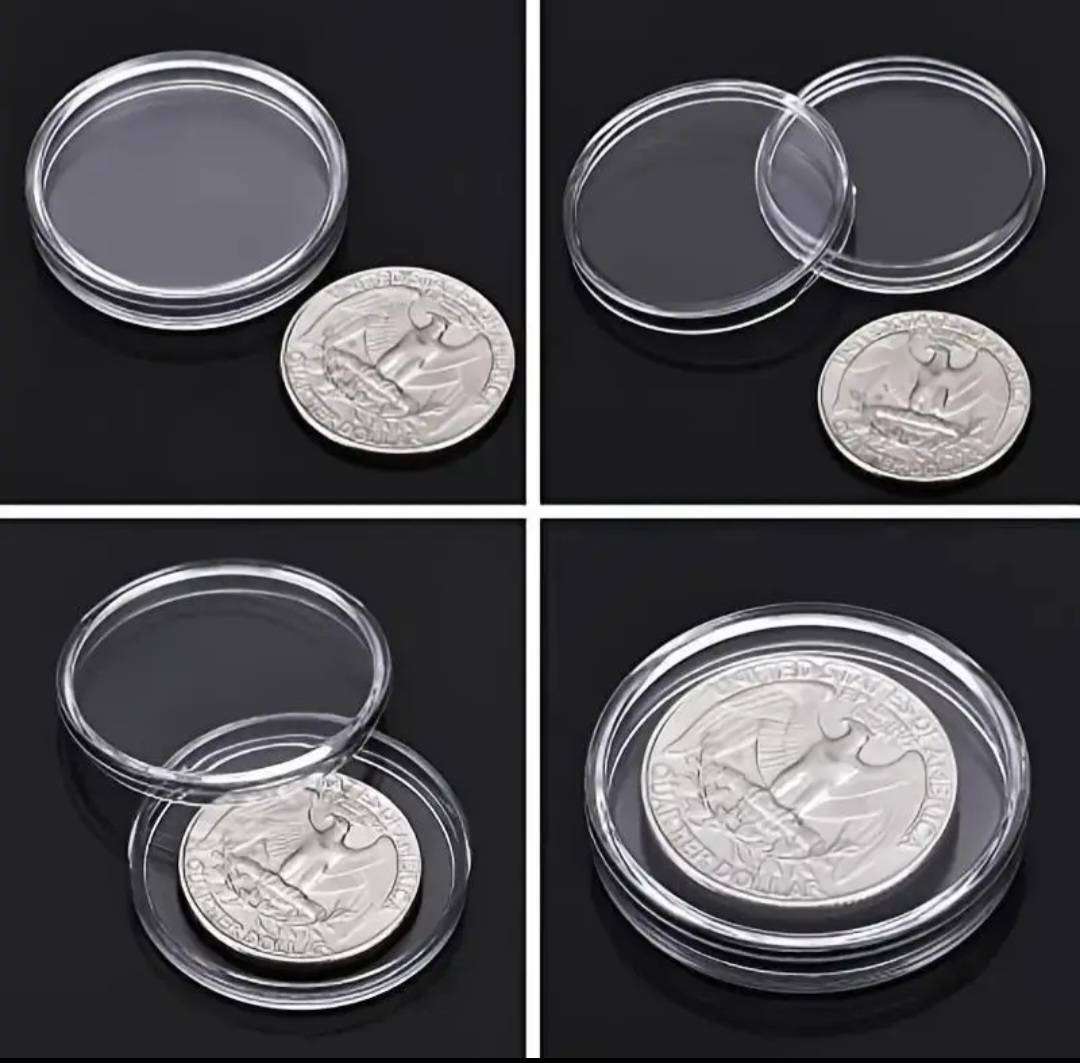 100pc *30mm* Coin Capsules and Protective Box / Storage Box  New 100Capsules + Storage Box .